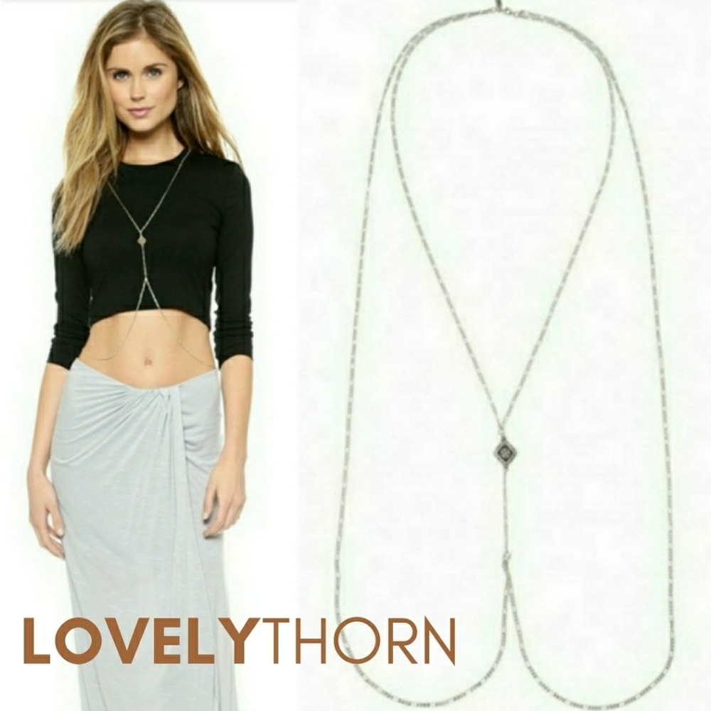 VANESSA MOONEY // ltd ed gold diamond lace body chain